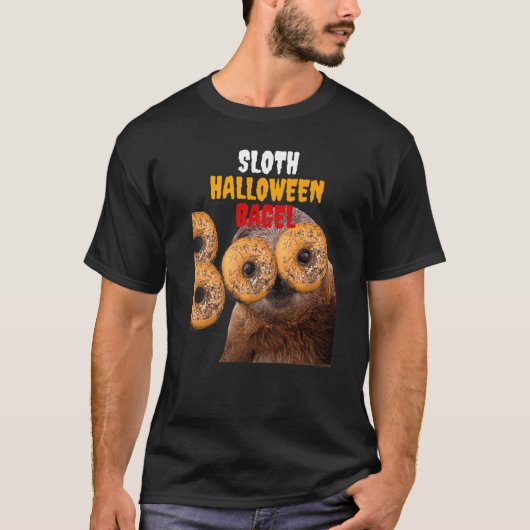 Niedlich Funny Haloween Sloth Boo Bagel Kostüm Pre T-Shirt (Vorderseite)