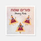 Niedlich Funny Hamentash Hebrew Happy Purim Serviette (Vorderseite)