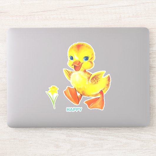 Niedlich Funny Happy Duckling Aufkleber (Computer)