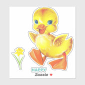 Niedlich Funny Happy Duckling Aufkleber (Blatt)