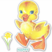 Niedlich Funny Happy Duckling Aufkleber (Vorderseite)