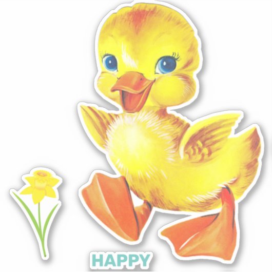 Niedlich Funny Happy Duckling Aufkleber (Vorderseite)