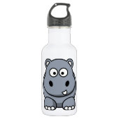 Niedlich Funny Hippo Edelstahlflasche (Vorderseite)