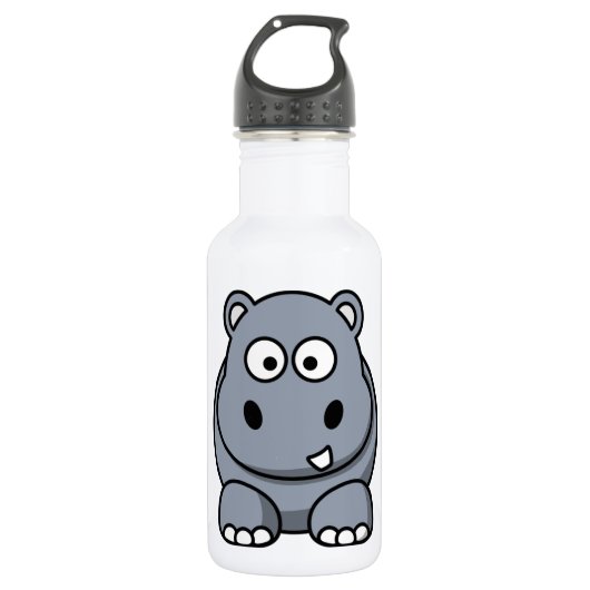 Niedlich Funny Hippo Edelstahlflasche (Vorderseite)
