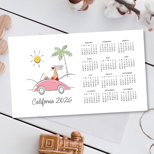 Niedlich Funny Humour California 2026 Calendar Magnetkarte