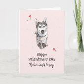 Niedlich & Funny Husky Valentine's Day Grußkarte Karte (Vorderseite)