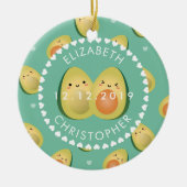 Niedlich Funny I Liebe You Avocado Couple Jubiläum Keramik Ornament (Vorne)