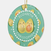 Niedlich Funny I Liebe You Avocado Couple Jubiläum Keramik Ornament (Links)