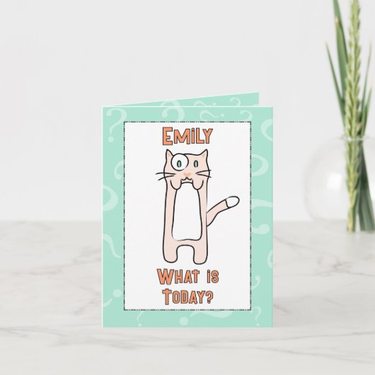 Niedlich Funny Kawaii Cat Cartoon Budget Geburtsta Karte (Vorderseite)