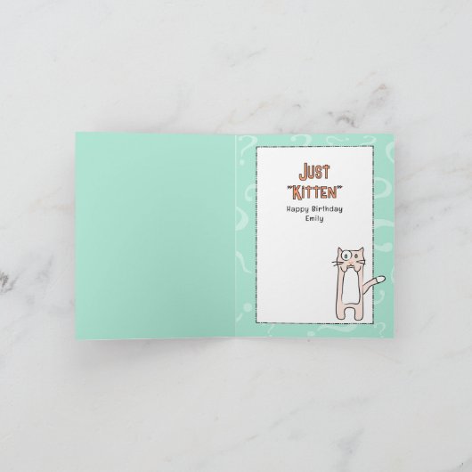 Niedlich Funny Kawaii Cat Cartoon Budget Geburtsta Karte (Innenseite)