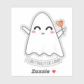 Niedlich Funny Kawaii Halloween Girl Ghost Sticker (Blatt)