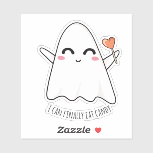 Niedlich Funny Kawaii Halloween Girl Ghost Sticker (Blatt)