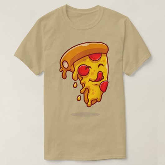 Niedlich Funny Kawaii Pepperoni Pizza Slice Anime T-Shirt (Design vorne)