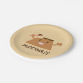 Niedlich Funny Kawaii Schokolade PUDING !!!! Pappteller (Schrägansicht)