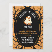 Niedlich Funny Kids Halloween-Party Black Orange Einladung (Vorderseite)