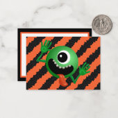 Niedlich Funny Kids Halloween Space Alien Mitteilungskarte (Vorderseite/Rückseite Beispiel)