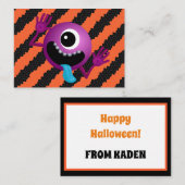 Niedlich Funny Kids Halloween Space Alien Note Car Mitteilungskarte (Vorne/Hinten)