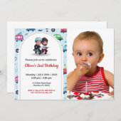Niedlich Funny | Kinder Foto Geburtstag Einladung (Vorne/Hinten)