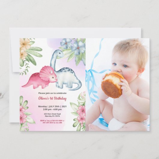 Niedlich Funny | Kinder Foto Geburtstag Einladung (Vorderseite)