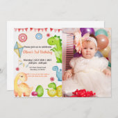 Niedlich Funny | Kinder Foto Geburtstag Einladung (Vorne/Hinten)