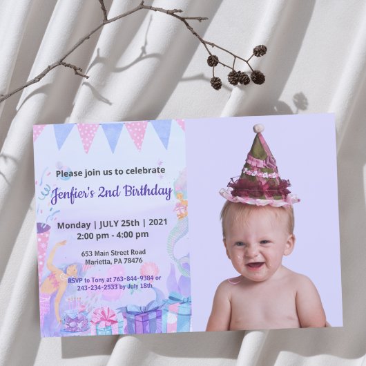 Niedlich Funny | Kinder Foto Geburtstag Einladung