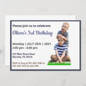 Niedlich Funny | Kinder Foto Geburtstag Einladung (Vorne/Hinten)