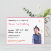 Niedlich Funny | Kinder Foto Geburtstag Einladung (Stehend Vorderseite)