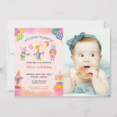 Niedlich Funny | Kinder Foto Geburtstag Einladung (Vorderseite)