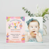 Niedlich Funny | Kinder Foto Geburtstag Einladung (Stehend Vorderseite)