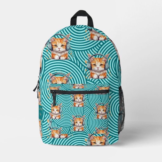 Niedlich Funny Kitten Custom Bedruckter Rucksack (Vorderseite)