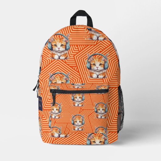 Niedlich Funny Kitten Custom Bedruckter Rucksack (Vorderseite)