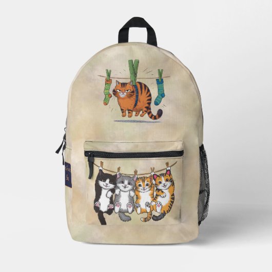 Niedlich Funny Kitten Custom Bedruckter Rucksack (Vorderseite)