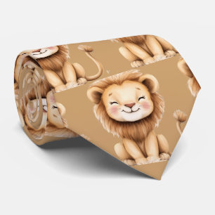 Niedlich Funny lächelnd Lion Brown Neck Tie Krawatte