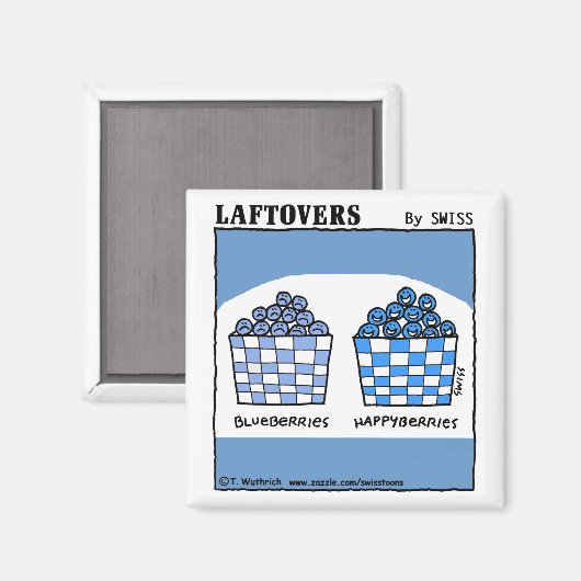 Niedlich Funny Laftovers Blueberry Cartoon Magnet (Vorderseite/Rückseite)