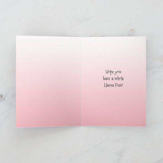 Niedlich Funny Lama Spaß Happy Birthday Karte (Innenseite)