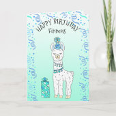Niedlich Funny Lama Spaß Happy Birthday Karte (Vorderseite)