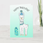 Niedlich Funny Lama Spaß Happy Birthday Karte (Vorderseite)