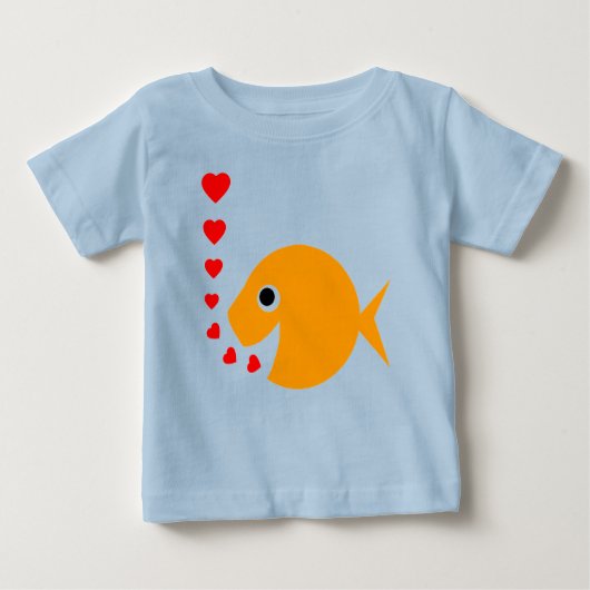 Niedlich Funny Liebe Goldfish Cartoon Säugling Ons Baby T-shirt (Vorderseite)