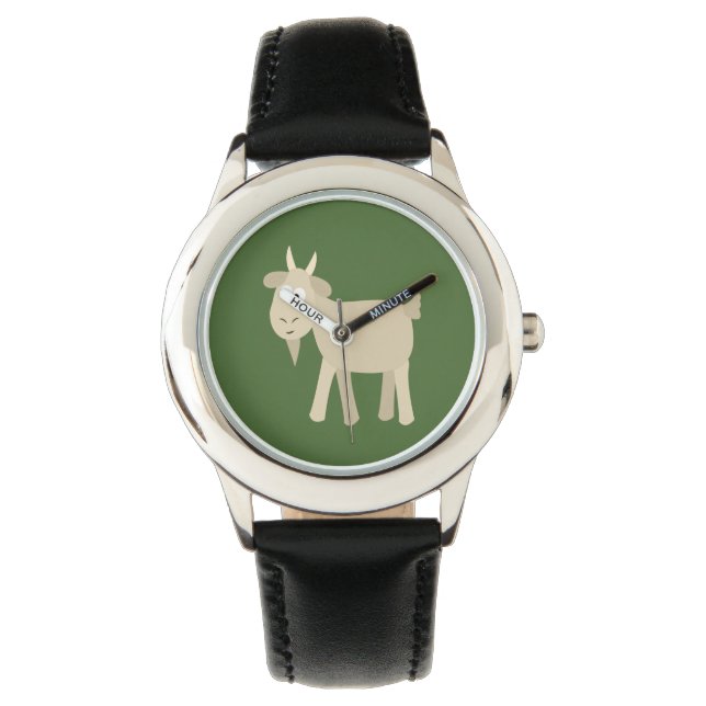 Niedlich Funny Little Goat Armbanduhr (Vorderseite)