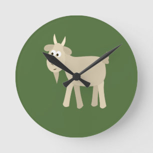 Niedlich Funny Little Goat Runde Wanduhr