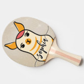 Niedlich Funny Llama Face Gold Tischtennis Schläger (Seitenansicht)