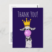 Niedlich Funny Llama Illustration Vielen Dank Postkarte (Vorne/Hinten)