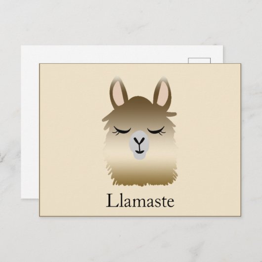 Niedlich Funny Llama Namaste Postcard Postkarte (Vorne/Hinten)