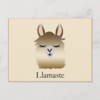 Niedlich Funny Llama Namaste Postcard