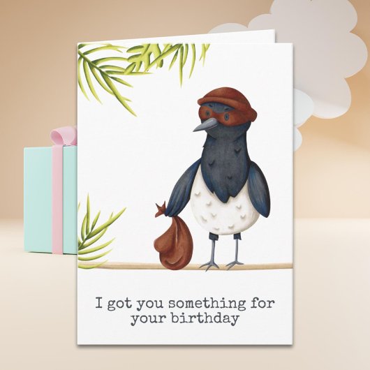 Niedlich Funny Magpie Personalisiert Geburtstag Karte