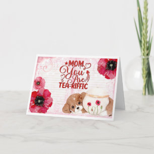 Niedlich Funny Mama Geburtstag Tee Lover Dog Blume Karte