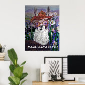 Niedlich Funny Mama Llama Behalte Ihr Cool Poster (Heimbüro)