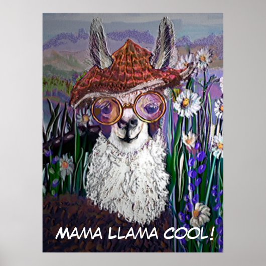 Niedlich Funny Mama Llama Behalte Ihr Cool Poster (Vorne)