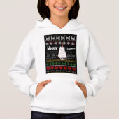 Niedlich Funny Meowy Weihnachtskatze Nordic Gemust Hoodie (Vorderseite)