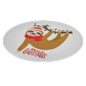 Niedlich Funny MerChristmas Sloth | Urlaub Schneidebrett (Ecke)
